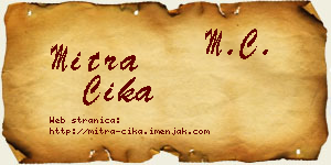 Mitra Ćika vizit kartica